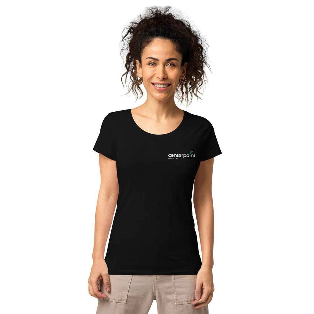 Women’s black organic t-shirt (new logo)